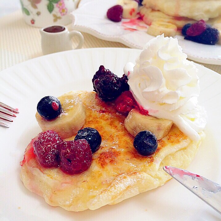 カッテーチチーズでふわふわお店みたいなパンケーキ